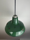 Well worn Salvaged 1930-40's Factory Industrial Green Benjamin 12" Enamel Barn Lights - Salvaged from a PA Factory