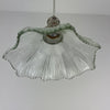 Vintage fluted Holophane Style Clear Cut glass 8 1/4" Shade now a beautiful Pendant Light with Satin Nickle Hardware