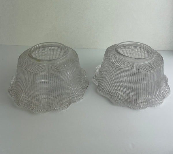 Pair of Extremely Rare Holophane 8 1/4" Shade - 1896 Patent - super waffled pattern -  **Note Price is for Pair**