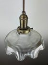 Holophane Style Antique 8" shade with Ruffled edge now a beautiful Pendant Light