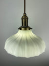 Unique Rare find Satin White Exterior & Milk Glass Interior 9" Shade from 1920's - You choose your hardware/wire