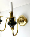 Pair of Vintage 1960's Quoizel Special Collection Sconces Genuine Porcelain/24K Gold Trim **Price is for Pair**