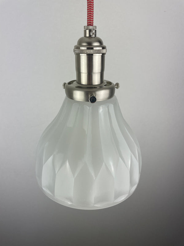Antique 1920's Petit Off White Milk Glass 5 3/4" Shade now a beautiful Pendant Light