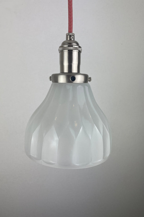 Antique 1920's Petit Off White Milk Glass 5 3/4" Shade now a beautiful Pendant Light