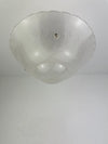 Fabulous Original Art Deco 1940's 3 Chain Semiflush frosted with glass accents  - all new Satin Nickel hardware