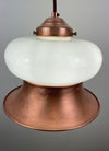 Rare find one of a kind Copper & Milk Glass early 1900's Antique pendant