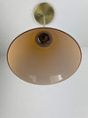 Beautiful vintage 6 3/4" Amber Glass Shade with interior white casing shown with Satin Brass hardware