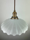 Antique Large 1920's Off White Translucent Milk Glass 10" Shade  Pendant Light  - You choose your hardware/wire