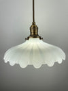 Antique Large 1920's Off White Translucent Milk Glass 10" Shade  Pendant Light  - You choose your hardware/wire