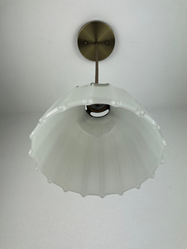 1920's Off White Translucent Milk Glass 6" Shade Pendant Light  - You choose your hardware/wire