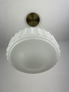 Antique Art Deco 1930's Ribbed Milk Glass Shade - Now a beautiful Pendant Light