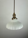 Antique 1920's Fluted Milk Glass 7 3/4" Shade - Now a beautiful Pendant Light