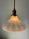 Antique 1920's Fluted Offwhite Translucent Milk Glass 9 1/4" Shade - Now a beautiful Pendant Light