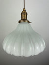 Antique 1920's Fluted Offwhite Translucent Milk Glass 8 3/4" Shade - Now a beautiful Pendant Light