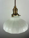 Antique 1920's Fluted Milk Glass 7 3/4" Shade - Now a beautiful Pendant Light