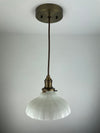 Antique 1920's Fluted Milk Glass 7 3/4" Shade - Now a beautiful Pendant Light