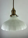 Antique 1920's Fluted Milk Glass 7 3/4" Shade - Now a beautiful Pendant Light