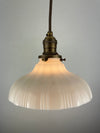 Antique 1920's Fluted Milk Glass 7 3/4" Shade - Now a beautiful Pendant Light