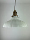 Antique 1920's Fluted Milk Glass 7 3/4" Shade - Now a beautiful Pendant Light