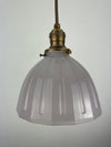 Antique 1920's Fluted Amethyst Milk Glass 7" Shade - Now a beautiful Pendant Light