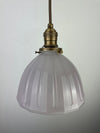 Antique 1920's Fluted Amethyst Milk Glass 7" Shade - Now a beautiful Pendant Light