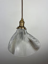 Rare Asymmetrical 1912 Holophane 10" Shade with Antique Brass Hardware