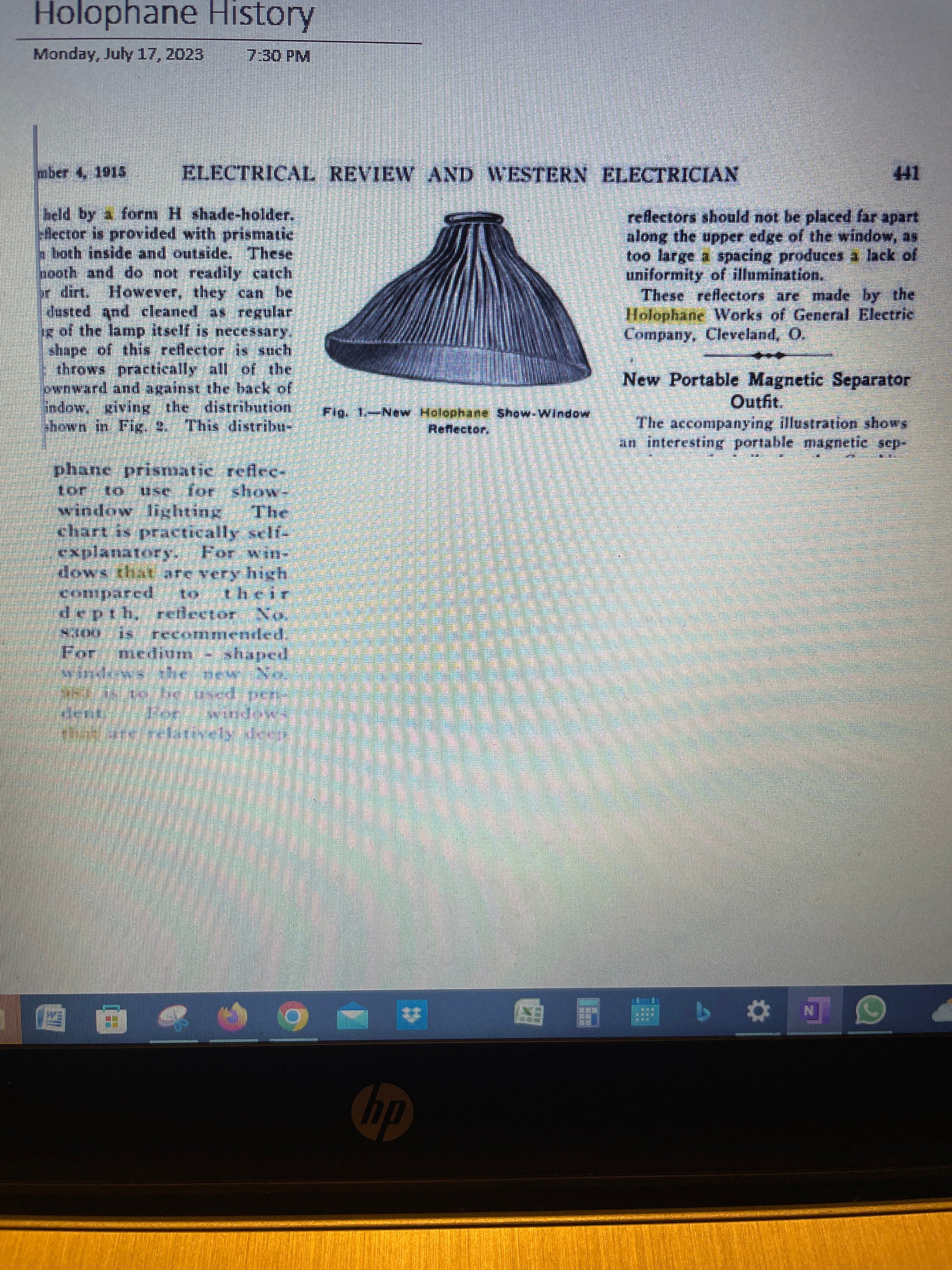 Rare Asymmetrical 1912 Holophane 10