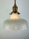 Pair of Antique Art Deco 1920's Off White Translucent Milk Glass 7 1/4 " Pendant Lights ***Note price for Pair***