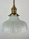 Pair of Antique Art Deco 1920's Off White Translucent Milk Glass 7 1/4 " Pendant Lights ***Note price for Pair***