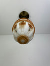 Art Nouveau White with Amber Accents Decorative 6" Satin Milk Glass Shade with Painted flowers w/Antique Brass Hardware