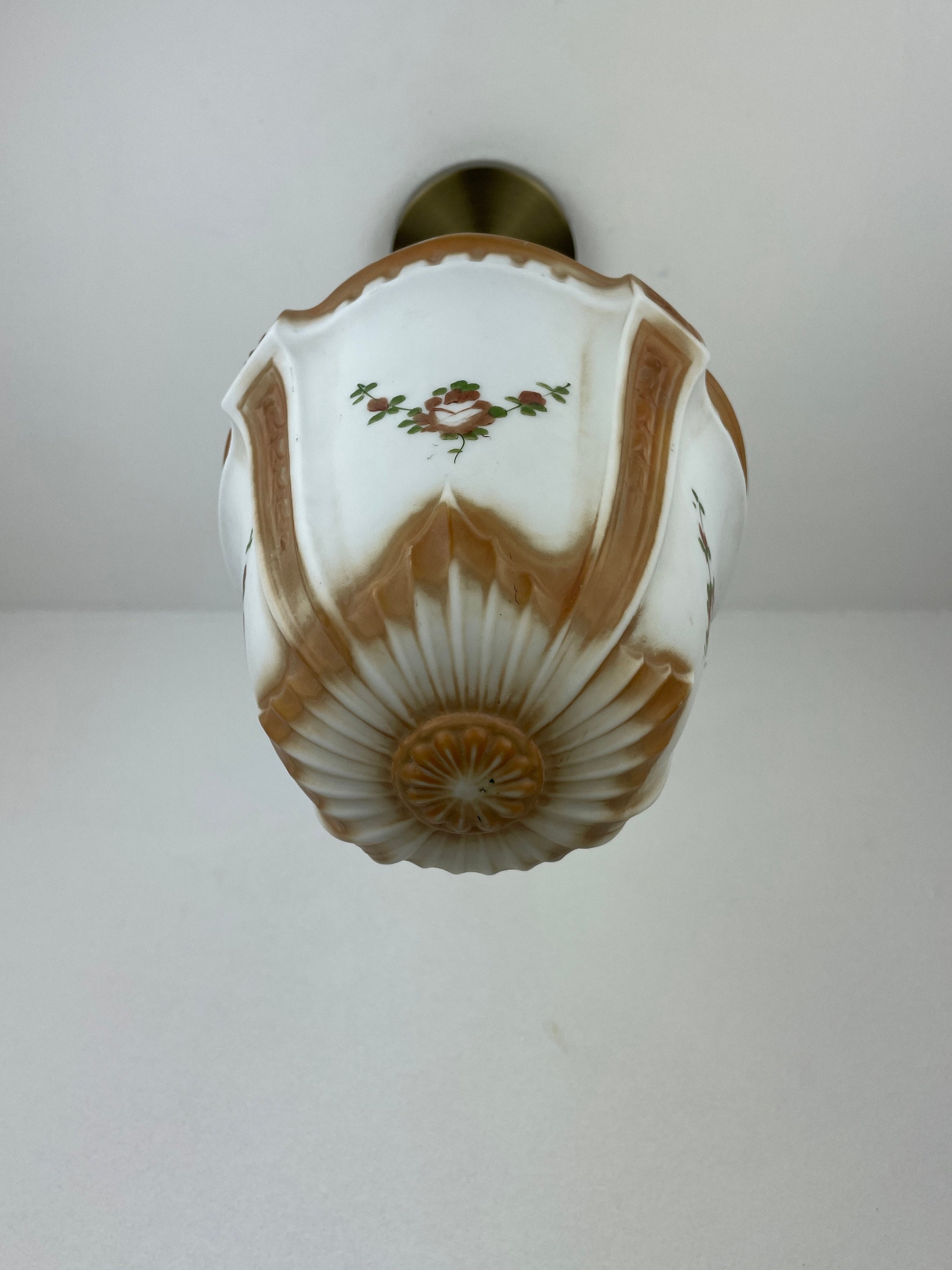 Art Nouveau White with Amber Accents Decorative 8 1/2