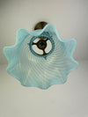 Beautiful Italian Murano Blue & White Swirl Glass  8 1/2" shade now a beautiful pendant light