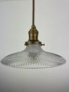 Antique Disc Holophane Prismatic Glass Shade 8 1/2" shade now a beautiful Pendant Light