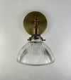 Vintage Pair of 6 1/2" Lancaster Glass Shades now two Sconces with Antique Brass Hardware ***Note Price is for the Pair***