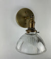 Vintage Pair of 6 1/2" Lancaster Glass Shades now two Sconces with Antique Brass Hardware ***Note Price is for the Pair***