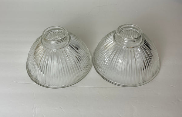Vintage Pair of 6 1/2" Lancaster Glass Shades now two Sconces with Antique Brass Hardware ***Note Price is for the Pair***