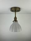 1930's 4 1/2" Cased Milk Glass now a semiflush fixture with Antique Brass Hardware