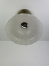 1930's 7 1/4" Off White Milk Glass Shade now a semiflush fixture with Antique Brass Hardware